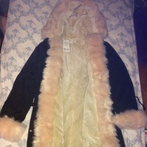 Fuzzy Pink fur lined Parka